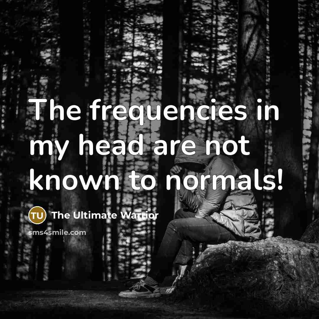 “The frequencies in my head are not known to normals!…” quote by The Ultimate Warrior