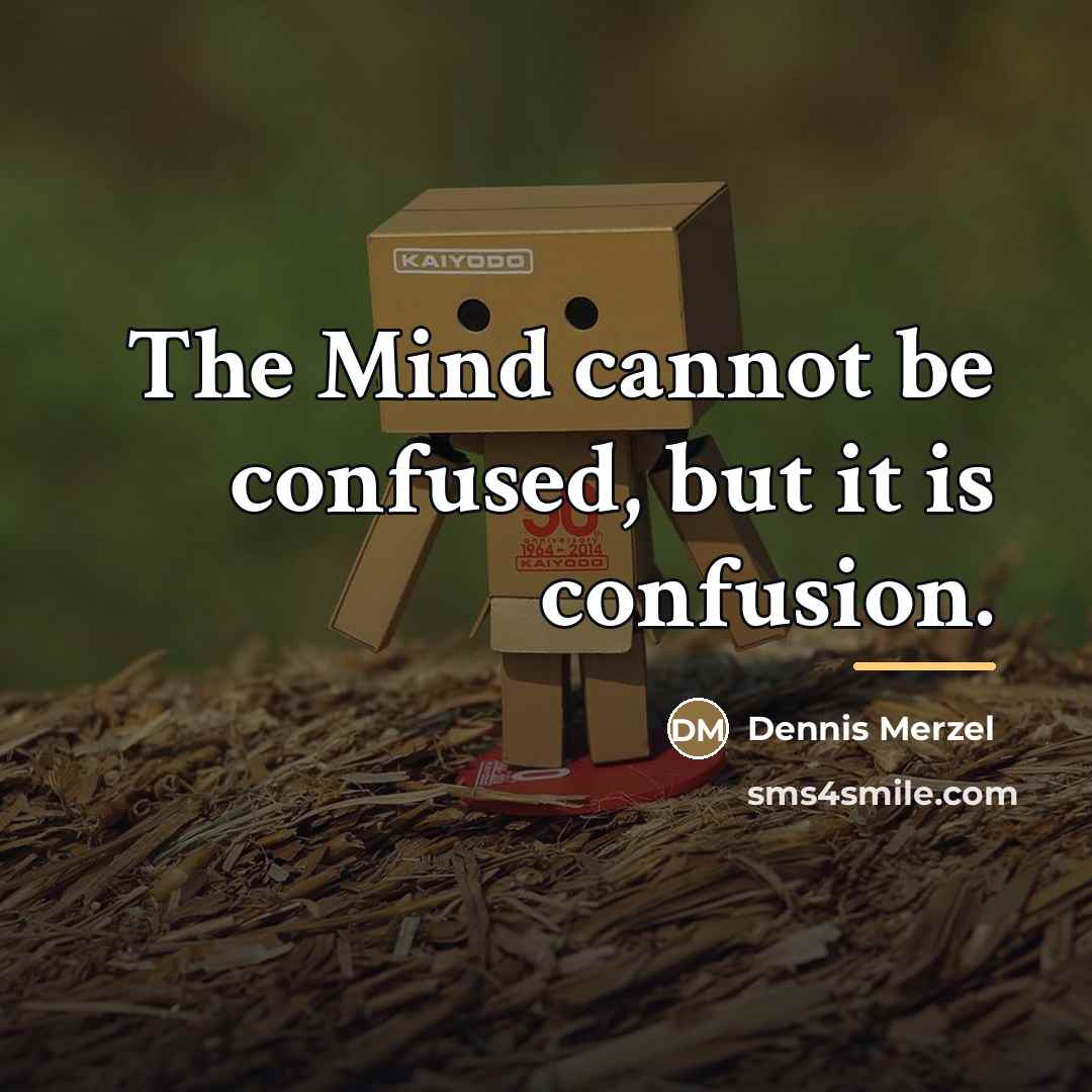 “The Mind cannot be confused, but it is confusion.…” quote by Dennis Merzel