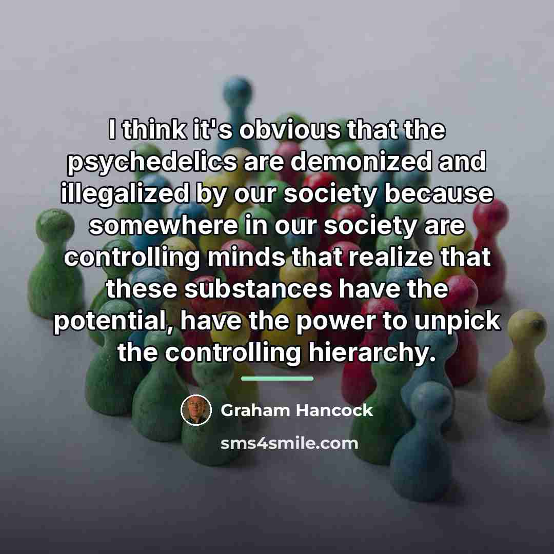“I think it's obvious that the psychedelics are demonized and…” quote by Graham Hancock