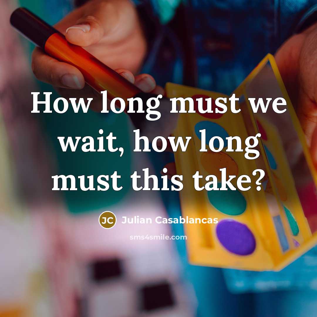 “How long must we wait, how long must this take?” quote by Julian Casablancas