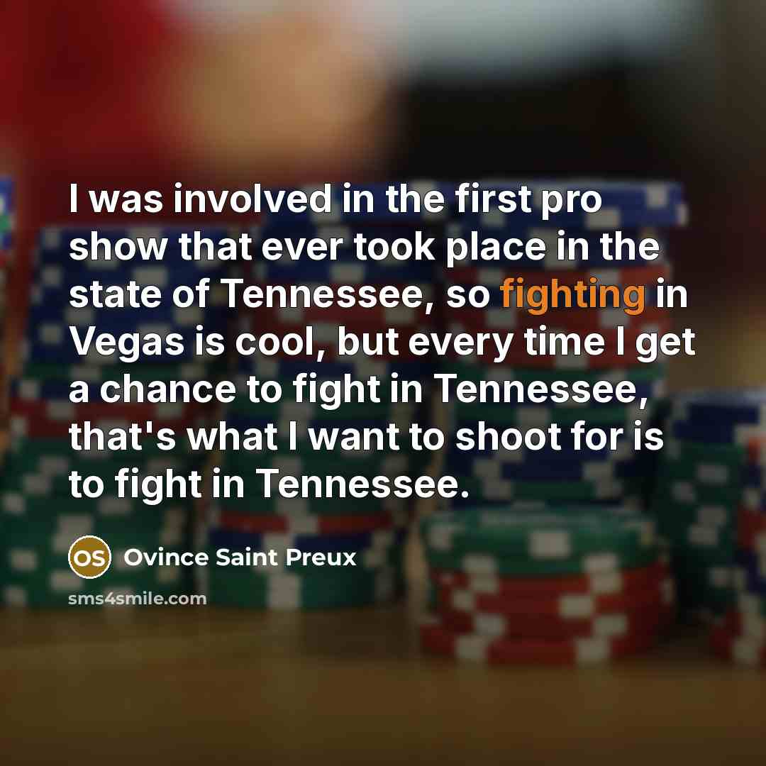 “I was involved in the first pro show that ever…” quote by Ovince Saint Preux