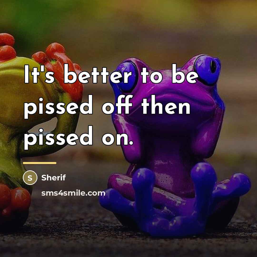 “It's better to be pissed off then pissed on.…” quote by Sherif