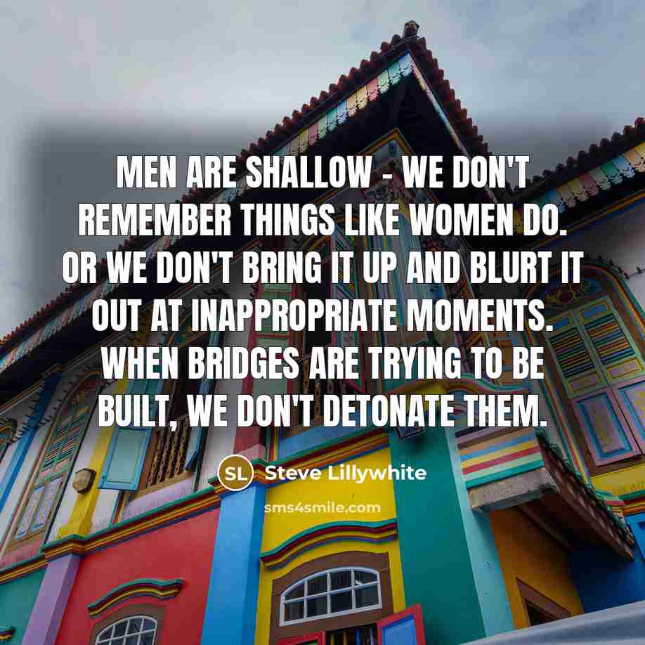 “Men are shallow - we don't remember things like women…” quote by Steve Lillywhite