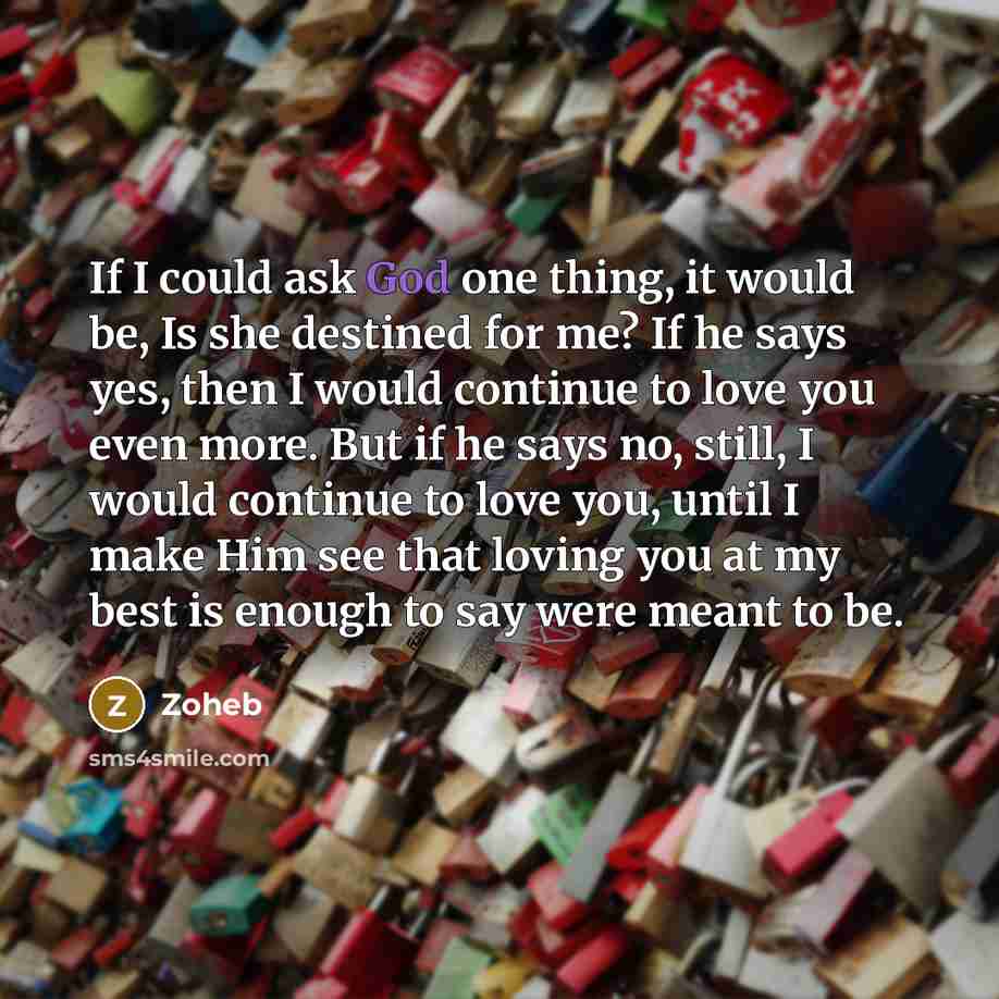 “If I could ask God one thing, it would be,…” quote by Zoheb