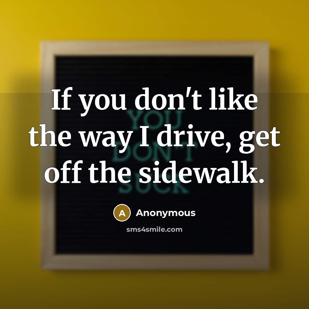 “If you don't like the way I drive, get off…” quote by Anonymous