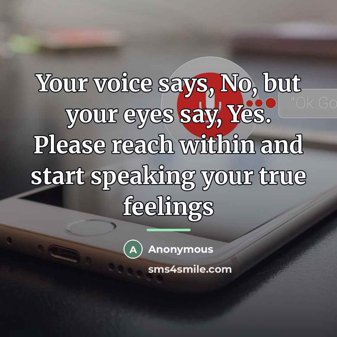 “Your voice says, No, but your eyes say, Yes. Please…” quote by Anonymous
