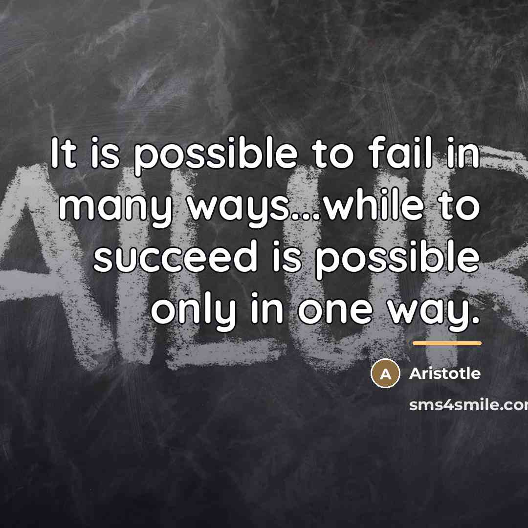 “It is possible to fail in many ways...while to succeed…” quote by Aristotle
