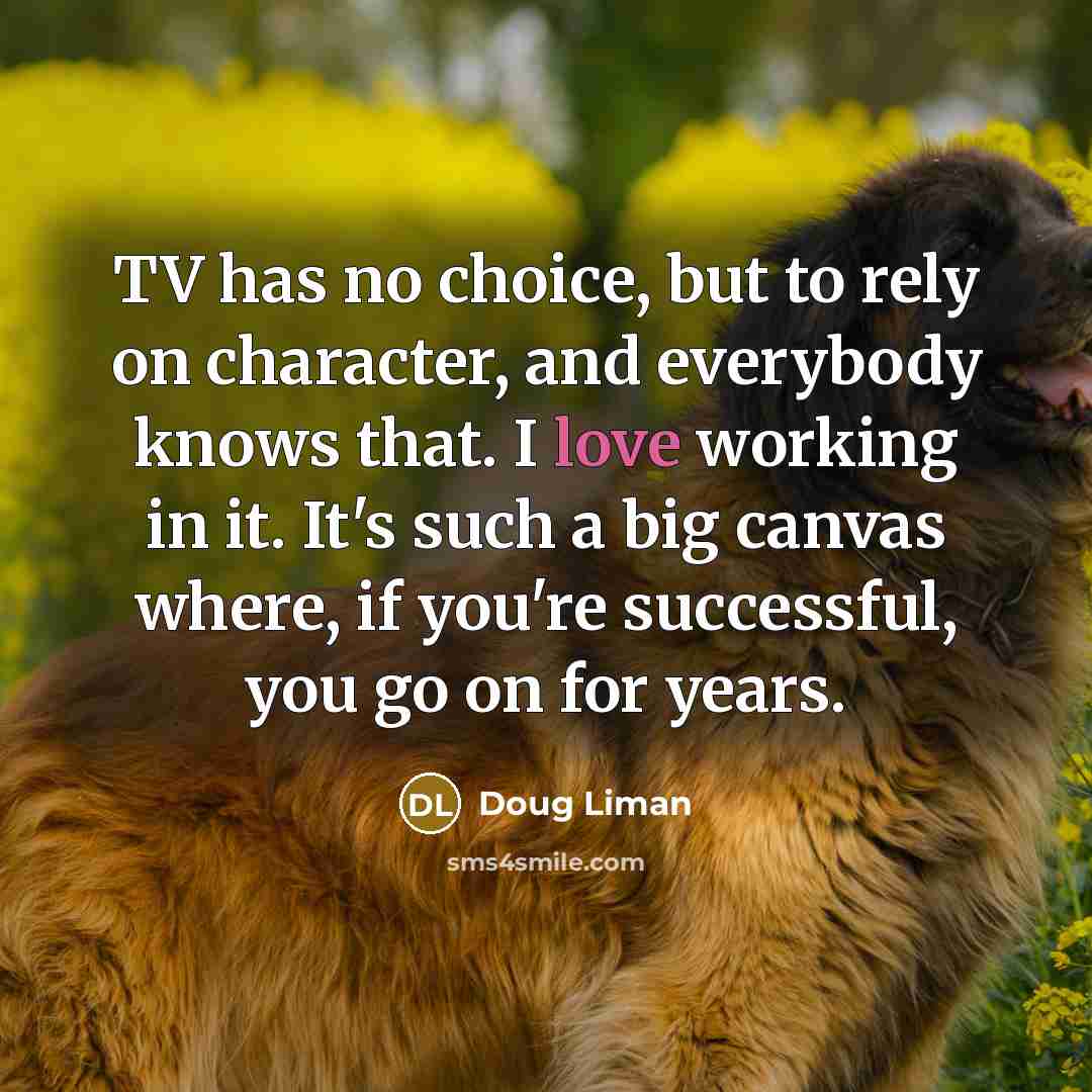 “TV has no choice, but to rely on character, and…” quote by Doug Liman