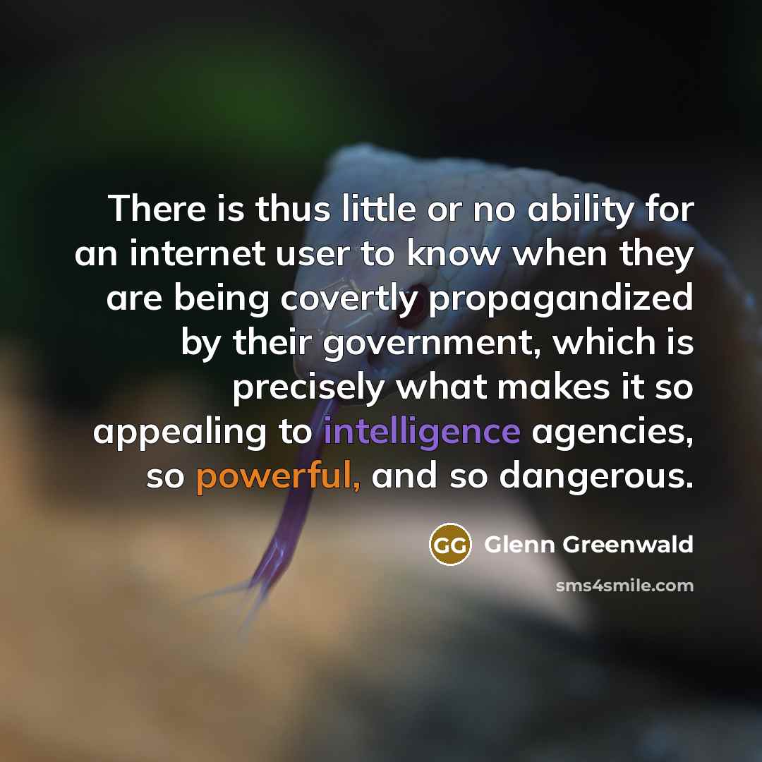 “There is thus little or no ability for an internet…” quote by Glenn Greenwald