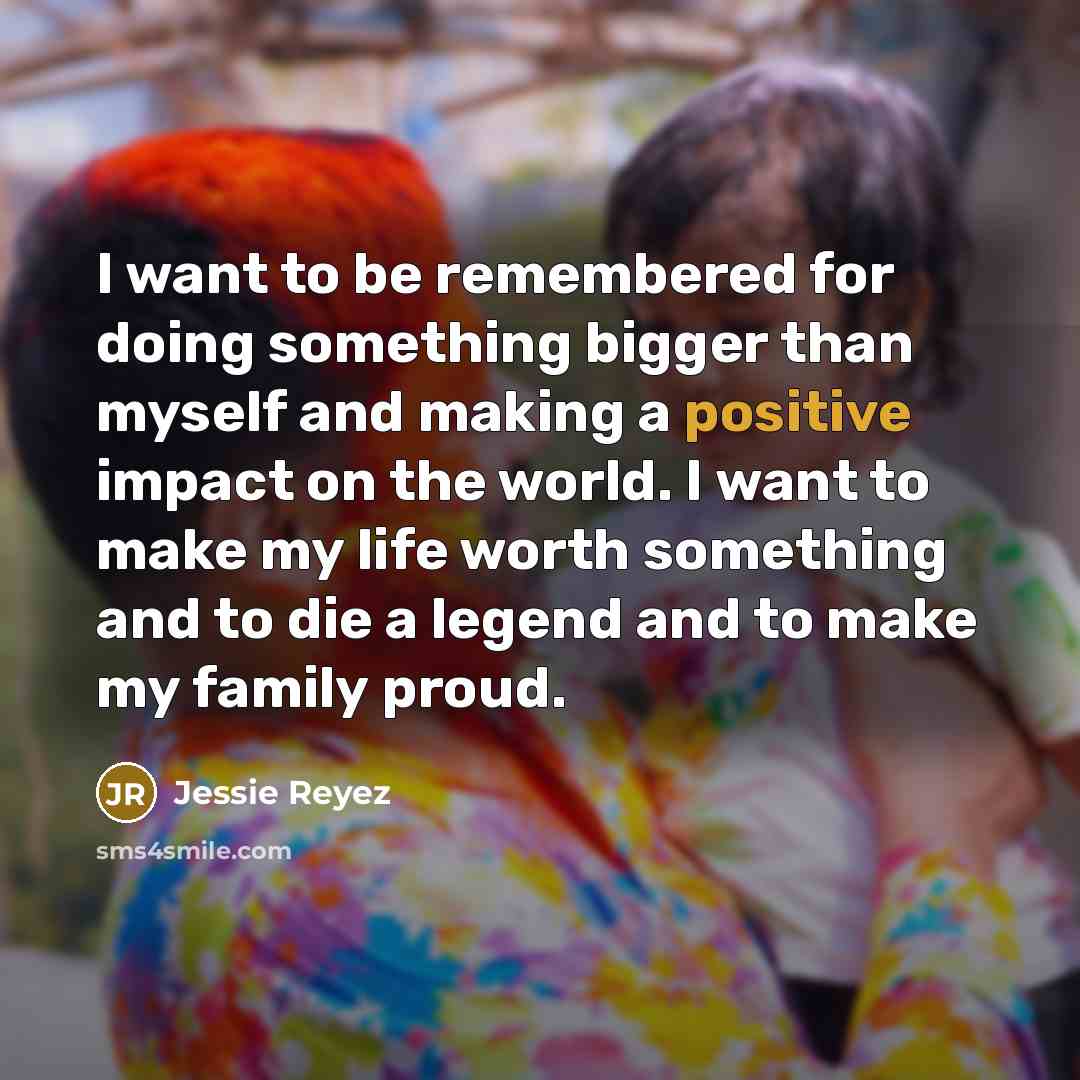 “I want to be remembered for doing something bigger than…” quote by Jessie Reyez