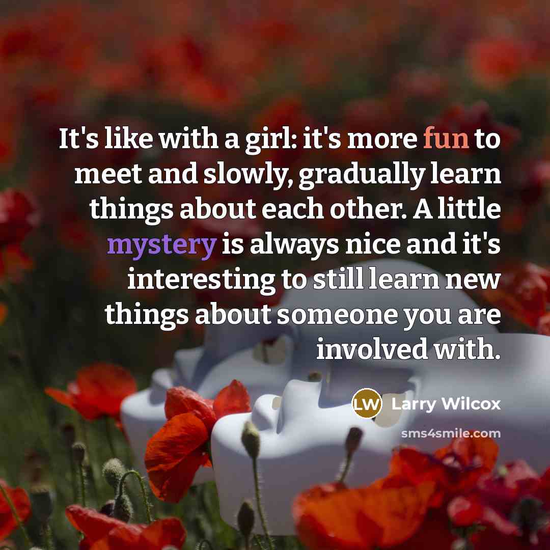 “It's like with a girl: it's more fun to meet…” quote by Larry Wilcox