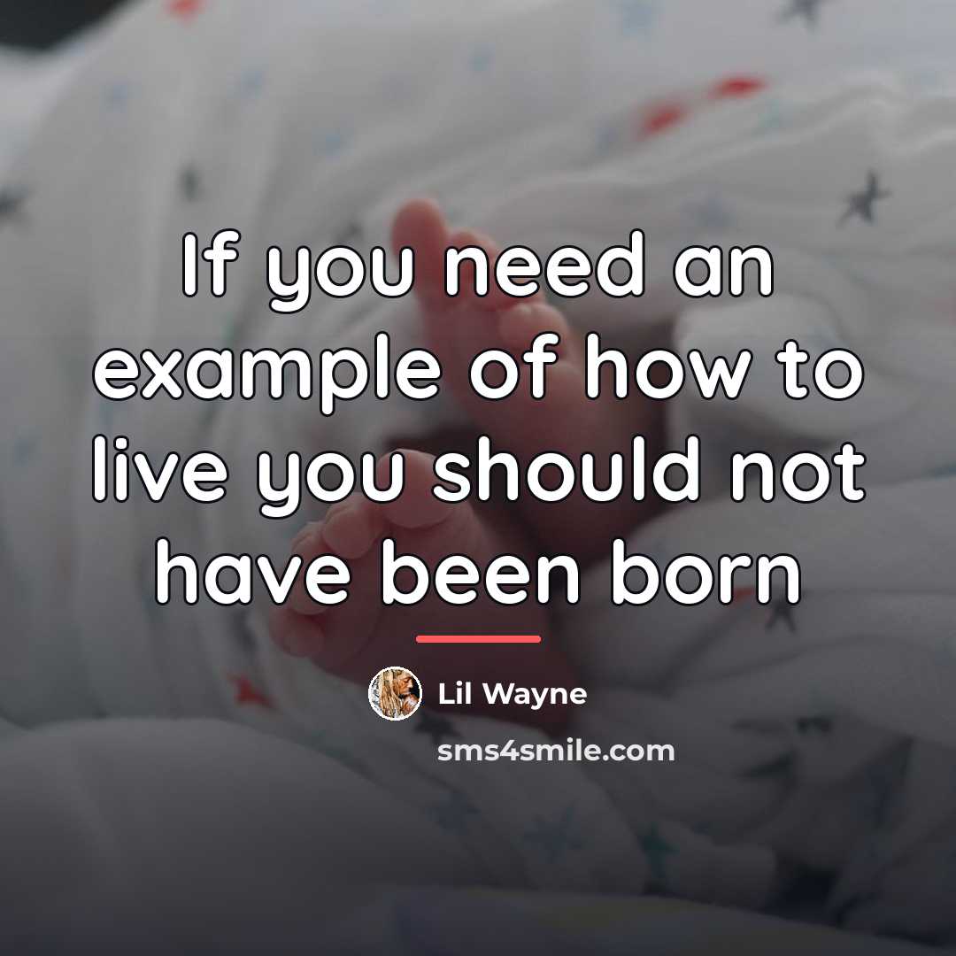 “If you need an example of how to live you…” quote by Lil Wayne