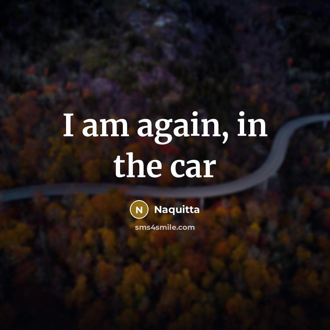 “I am again, in the car…” quote by Naquitta