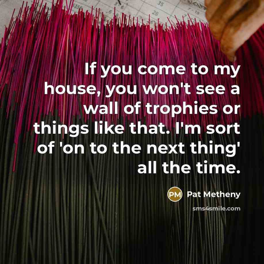 “If you come to my house, you won't see a…” quote by Pat Metheny
