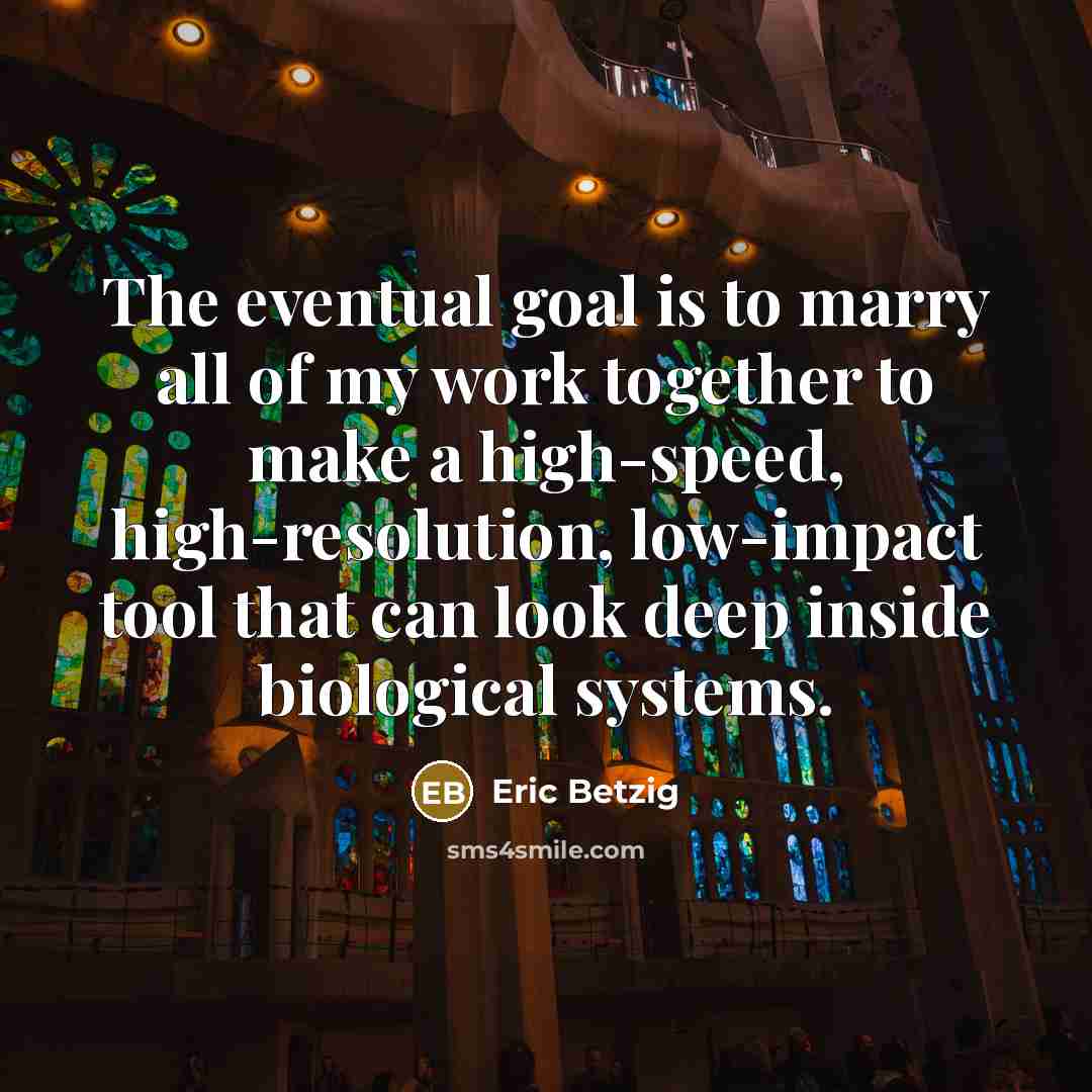 “The eventual goal is to marry all of my work…” quote by Eric Betzig