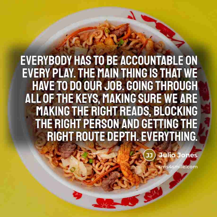 “Everybody has to be accountable on every play. The main…” quote by Julio Jones