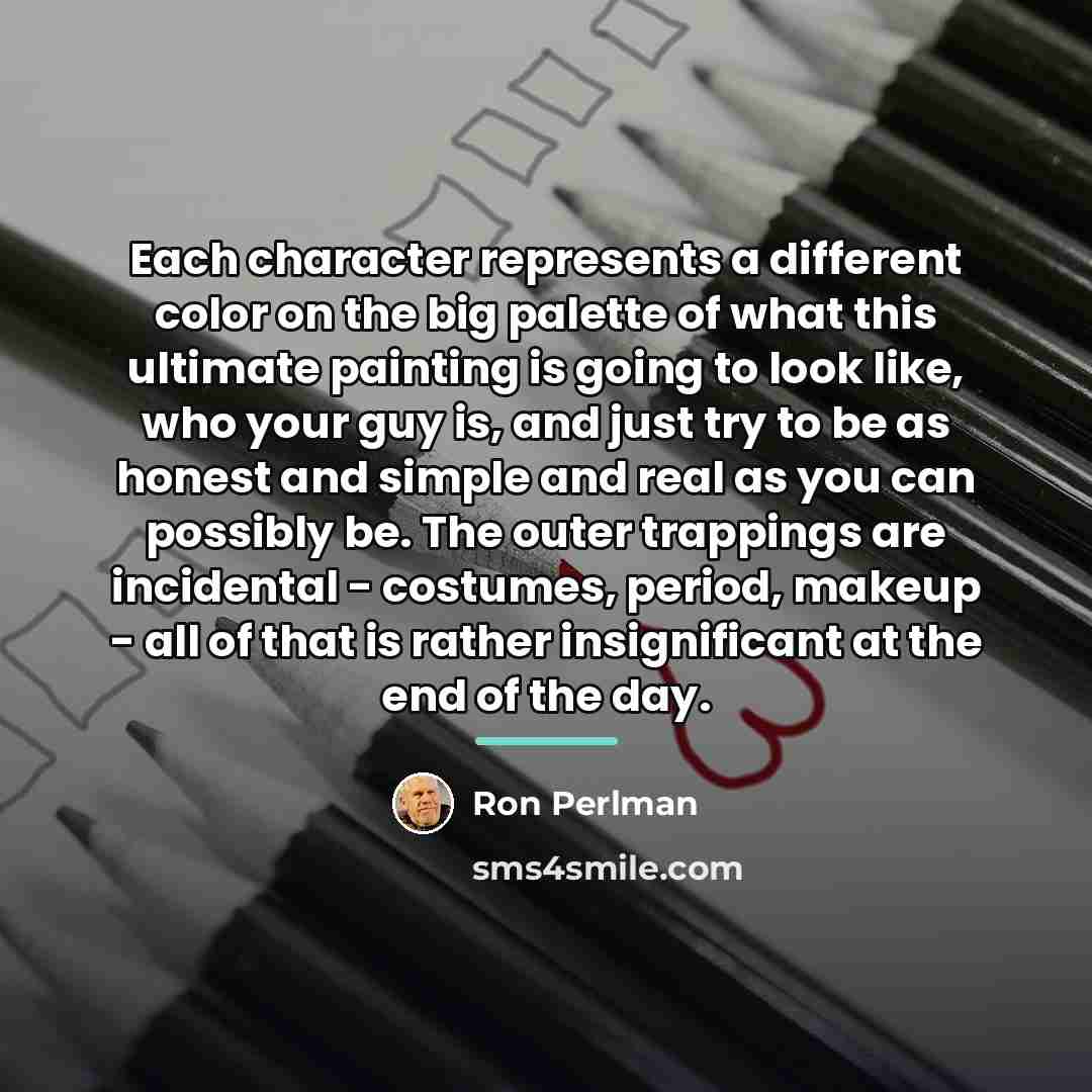 “Each character represents a different color on the big palette…” quote by Ron Perlman