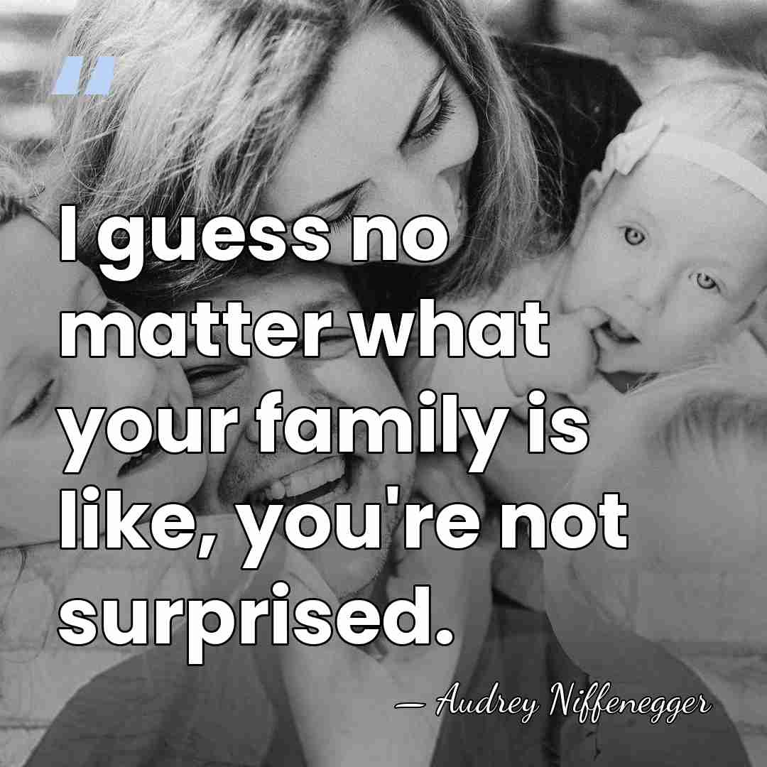 I guess no matter what your family is like, you're not surprised. - Audrey Niffenegger