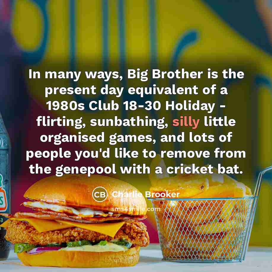 “In many ways, Big Brother is the present day equivalent…” quote by Charlie Brooker