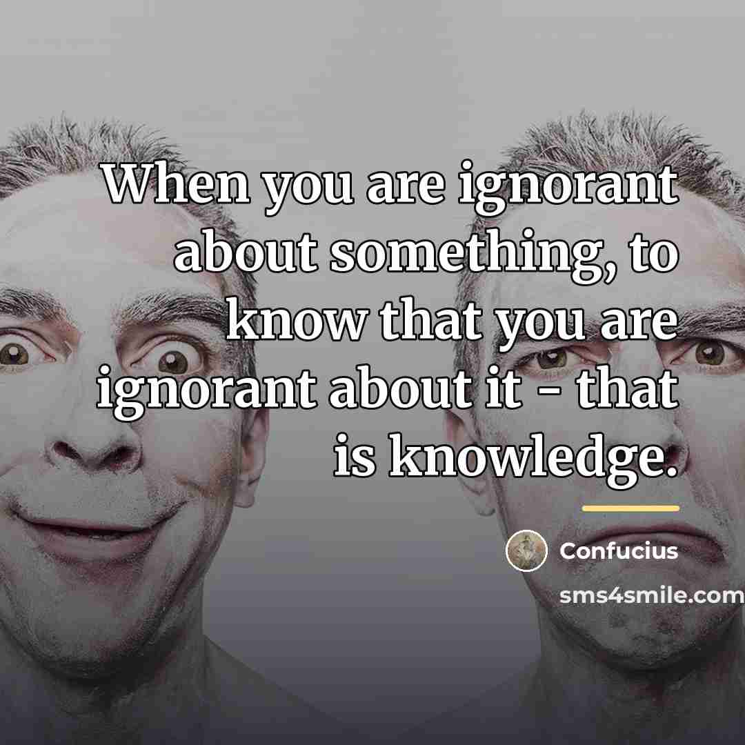 “When you are ignorant about something, to know that you…” quote by Confucius