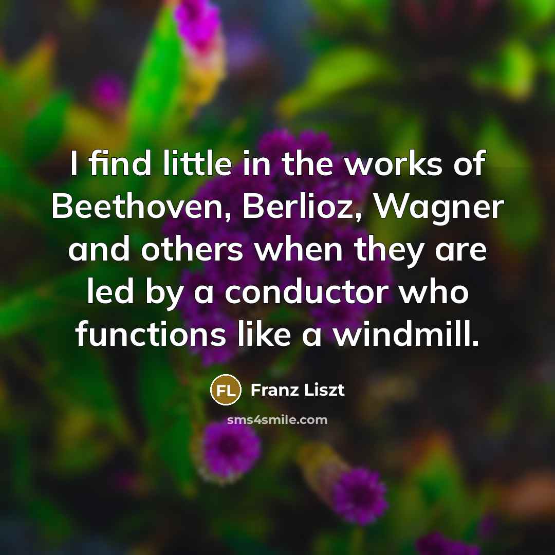 “I find little in the works of Beethoven, Berlioz, Wagner…” quote by Franz Liszt