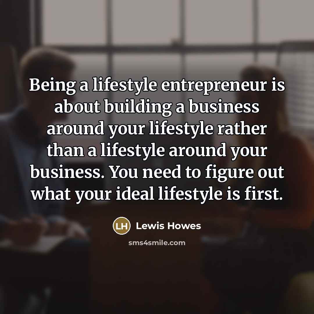 “Being a lifestyle entrepreneur is about building a business around…” quote by Lewis Howes