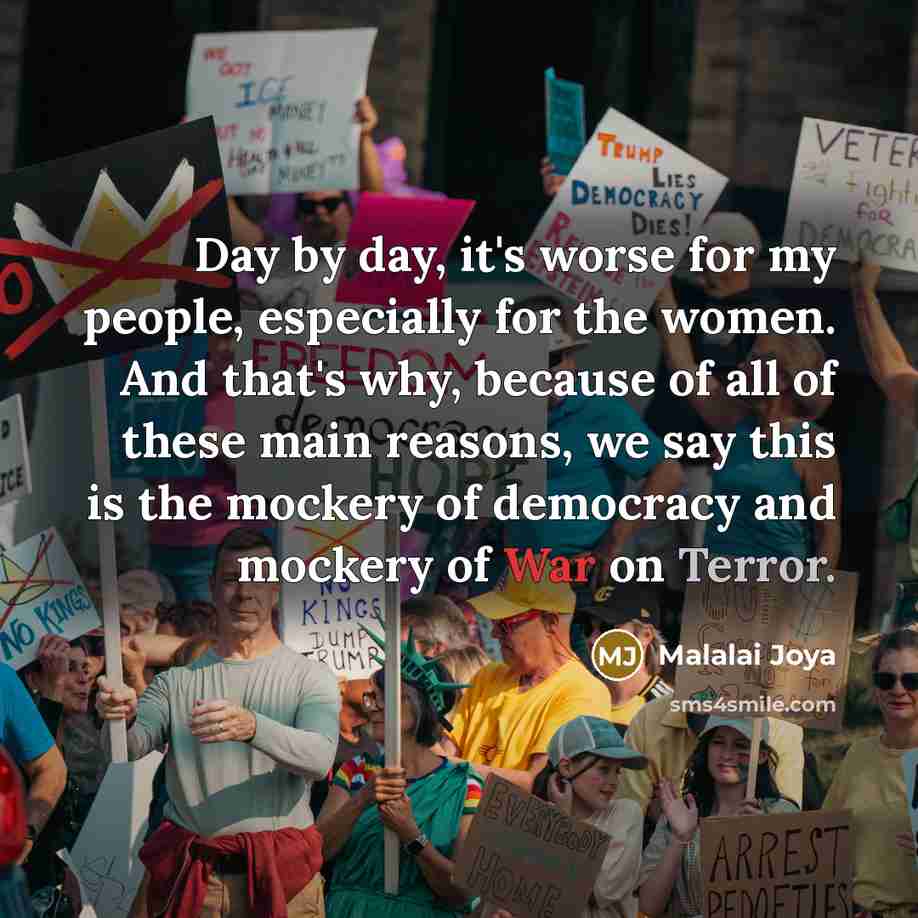 “Day by day, it's worse for my people, especially for…” quote by Malalai Joya