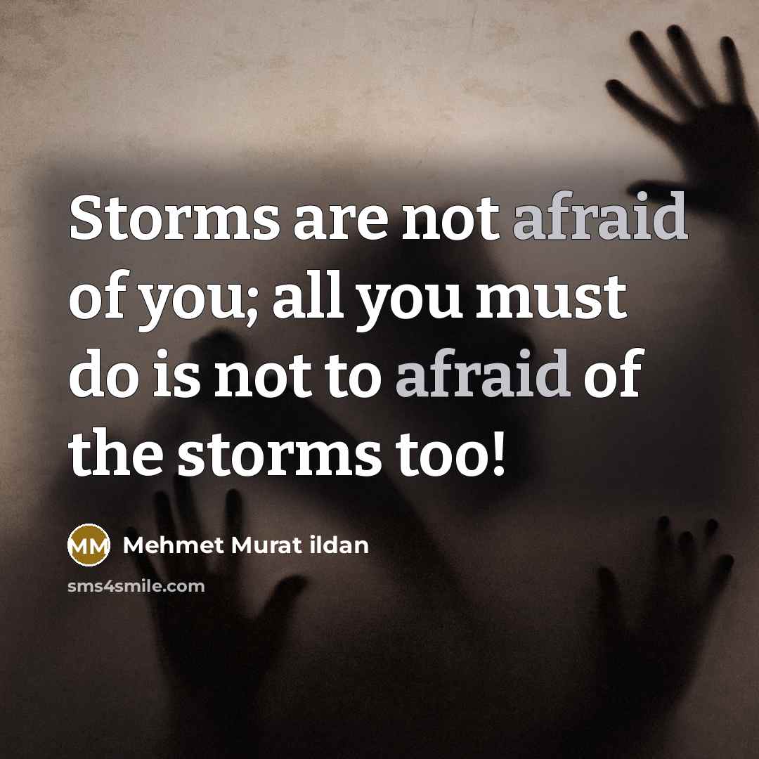 “Storms are not afraid of you; all you must do is not to afraid of the storms too!” quote by Mehmet Murat Ildan