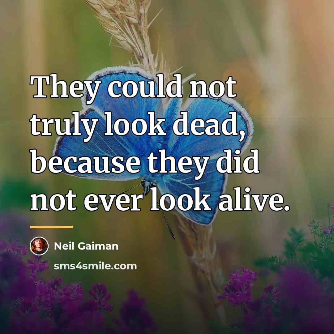 “They could not truly look dead, because they did not…” quote by Neil Gaiman