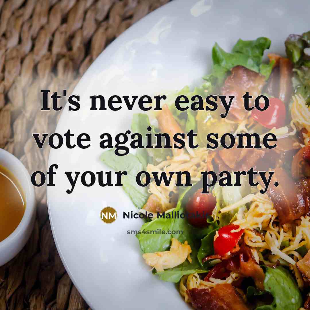 “It's never easy to vote against some of your own…” quote by Nicole Malliotakis