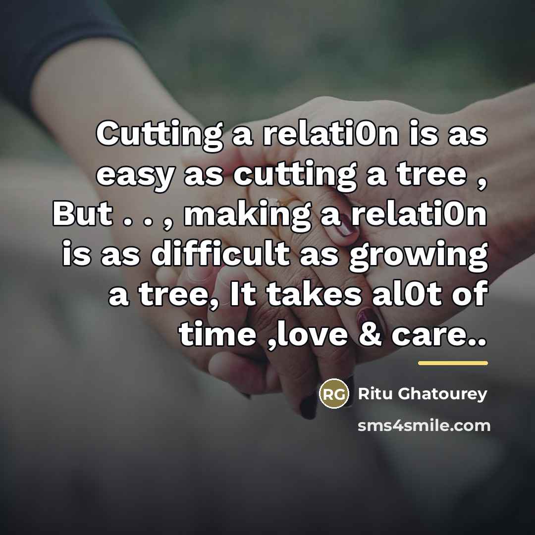 “Cutting a relati0n is as easy as cutting a tree…” quote by Ritu Ghatourey