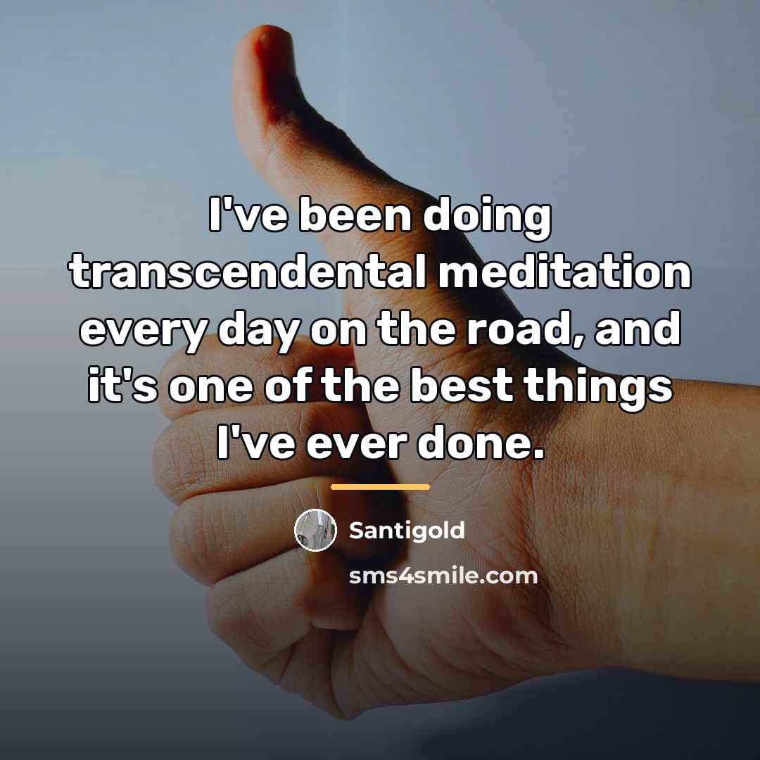“I've been doing transcendental meditation every day on the road,…” quote by Santigold