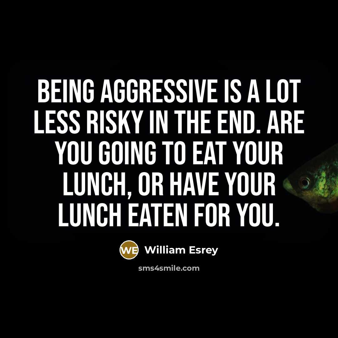 “Being aggressive is a lot less risky in the end.…” quote by William Esrey