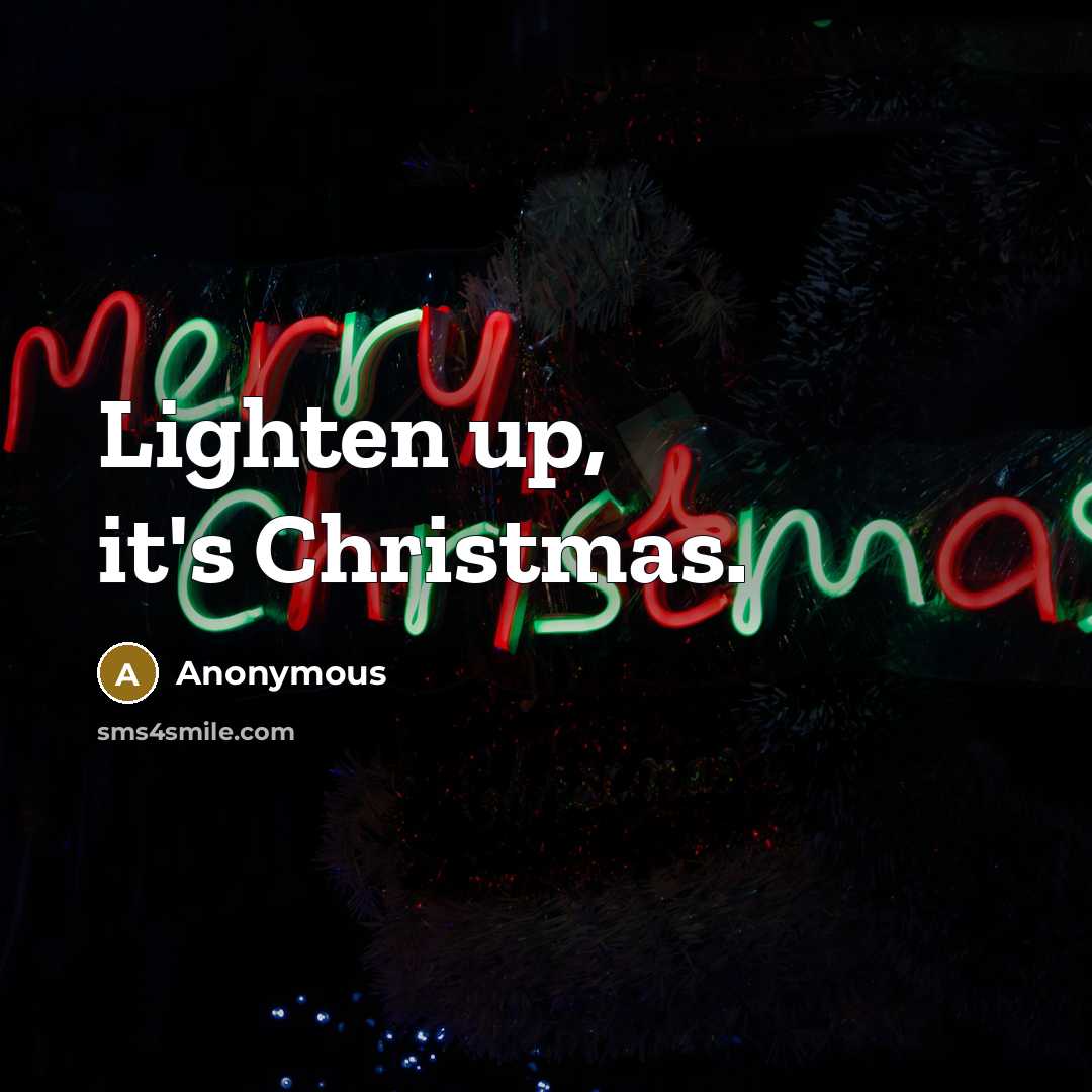 “Lighten up, it's Christmas.” quote by Anonymous