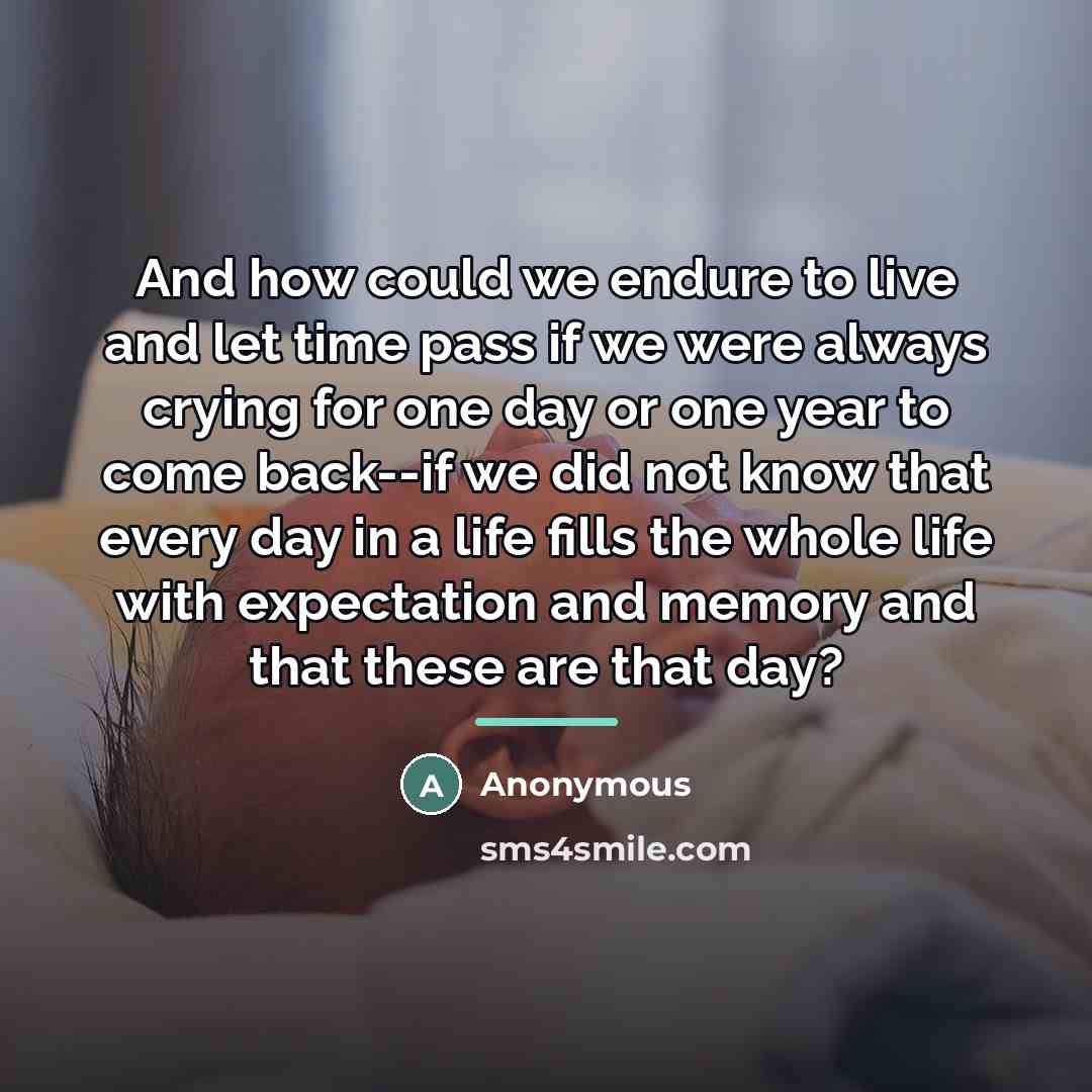“And how could we endure to live and let time…” quote by Anonymous
