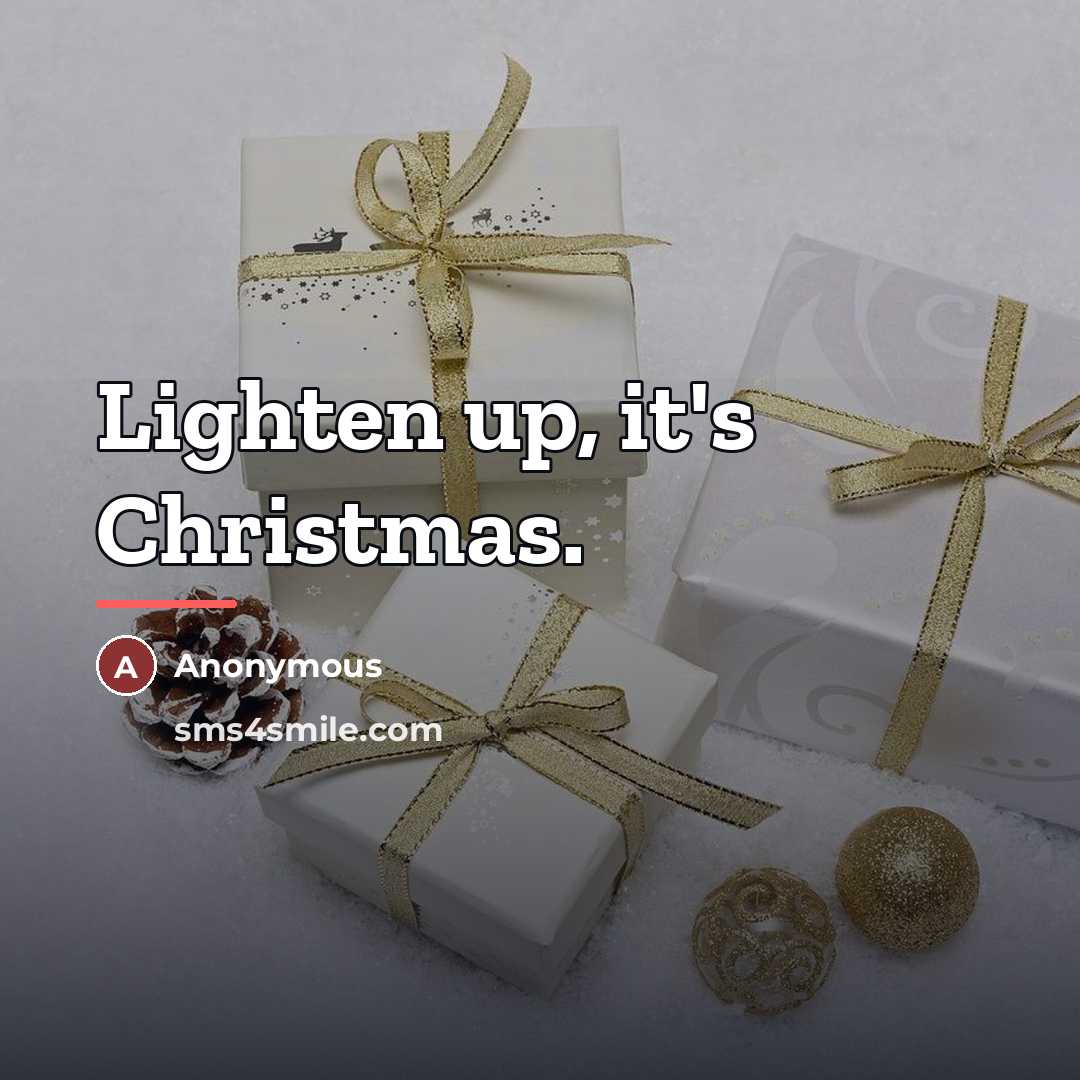 “Lighten up, it's Christmas.…” quote by Anonymous