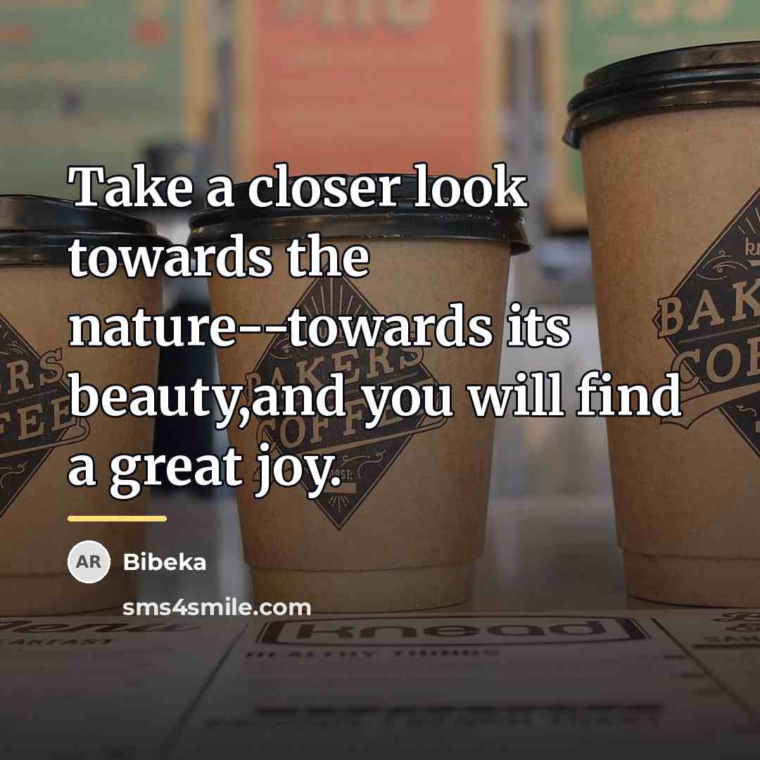 “Take a closer look towards the nature--towards its beauty,and you…” quote by Bibeka