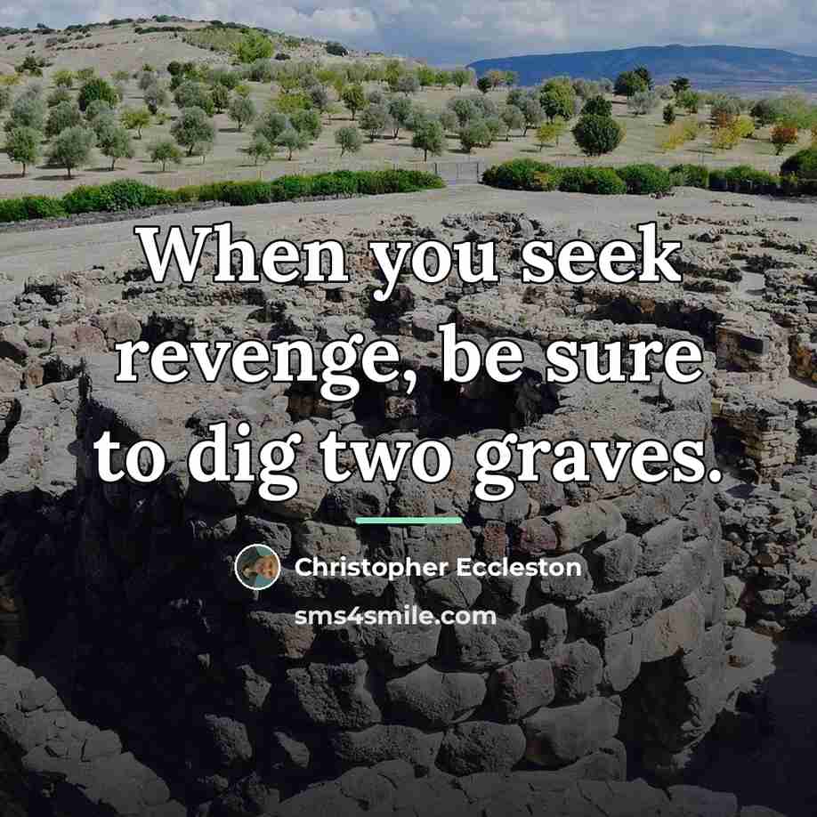 “When you seek revenge, be sure to dig two graves.…” quote by Christopher Eccleston