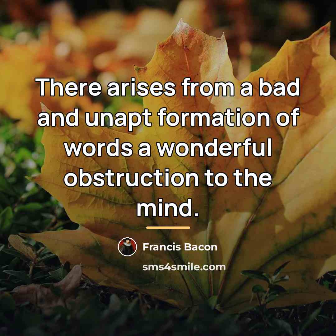 “There arises from a bad and unapt formation of words…” quote by Francis Bacon