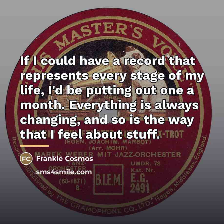 “If I could have a record that represents every stage…” quote by Frankie Cosmos