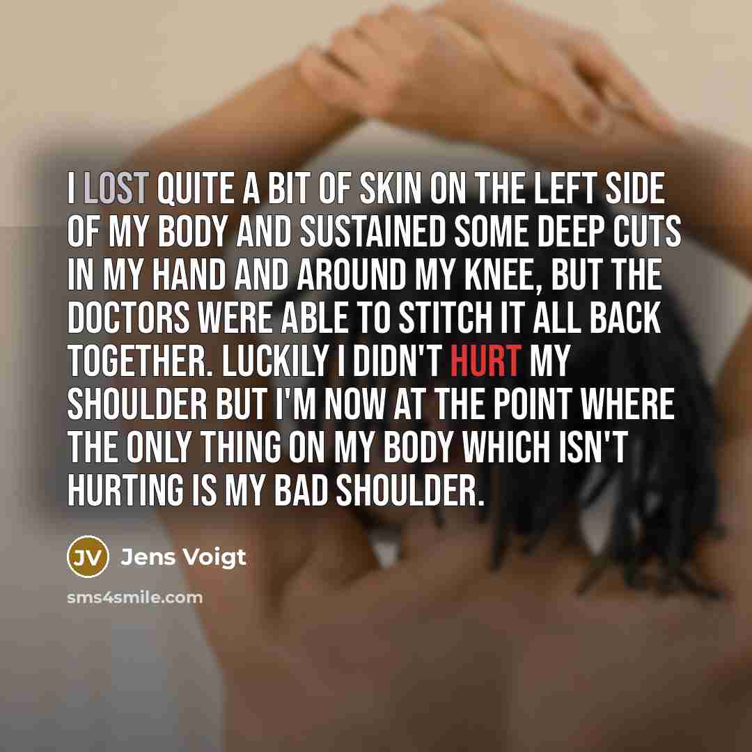 “I lost quite a bit of skin on the left…” quote by Jens Voigt