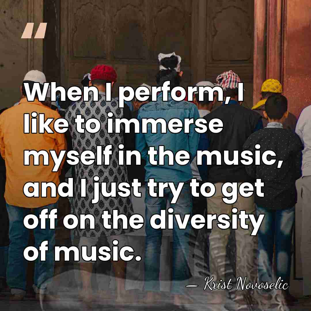 When I perform, I like to immerse myself in the music, and&hellip; - Krist Novoselic