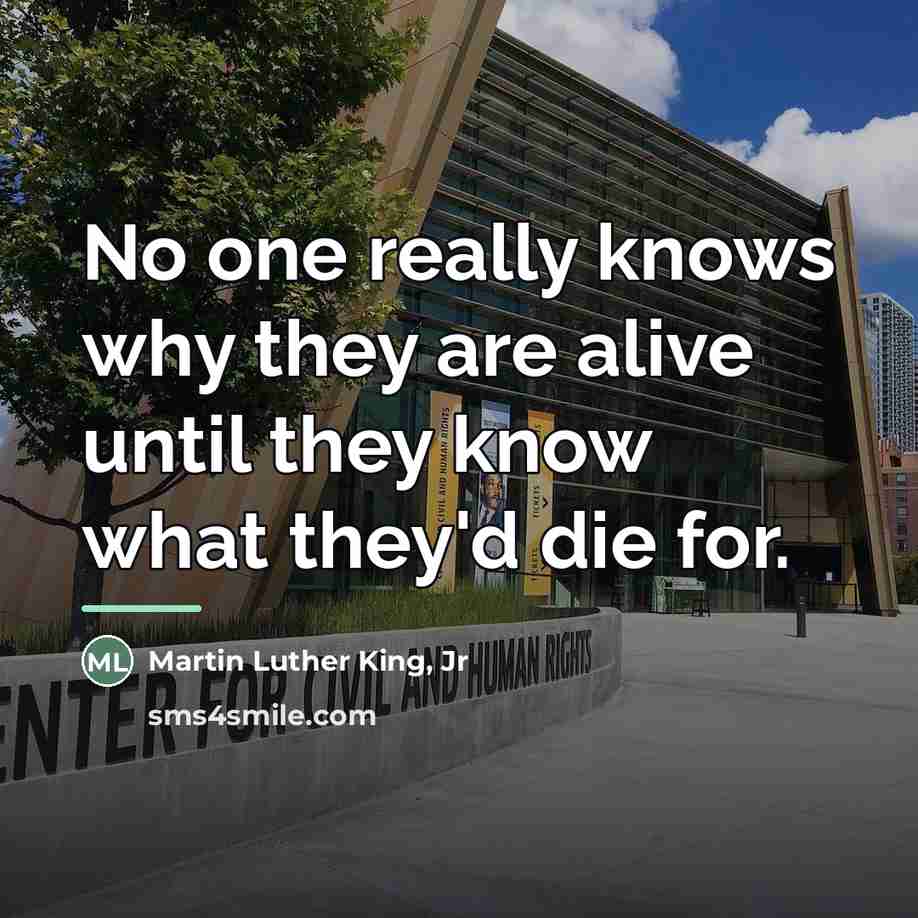 “No one really knows why they are alive until they…” quote by Martin Luther King, Jr