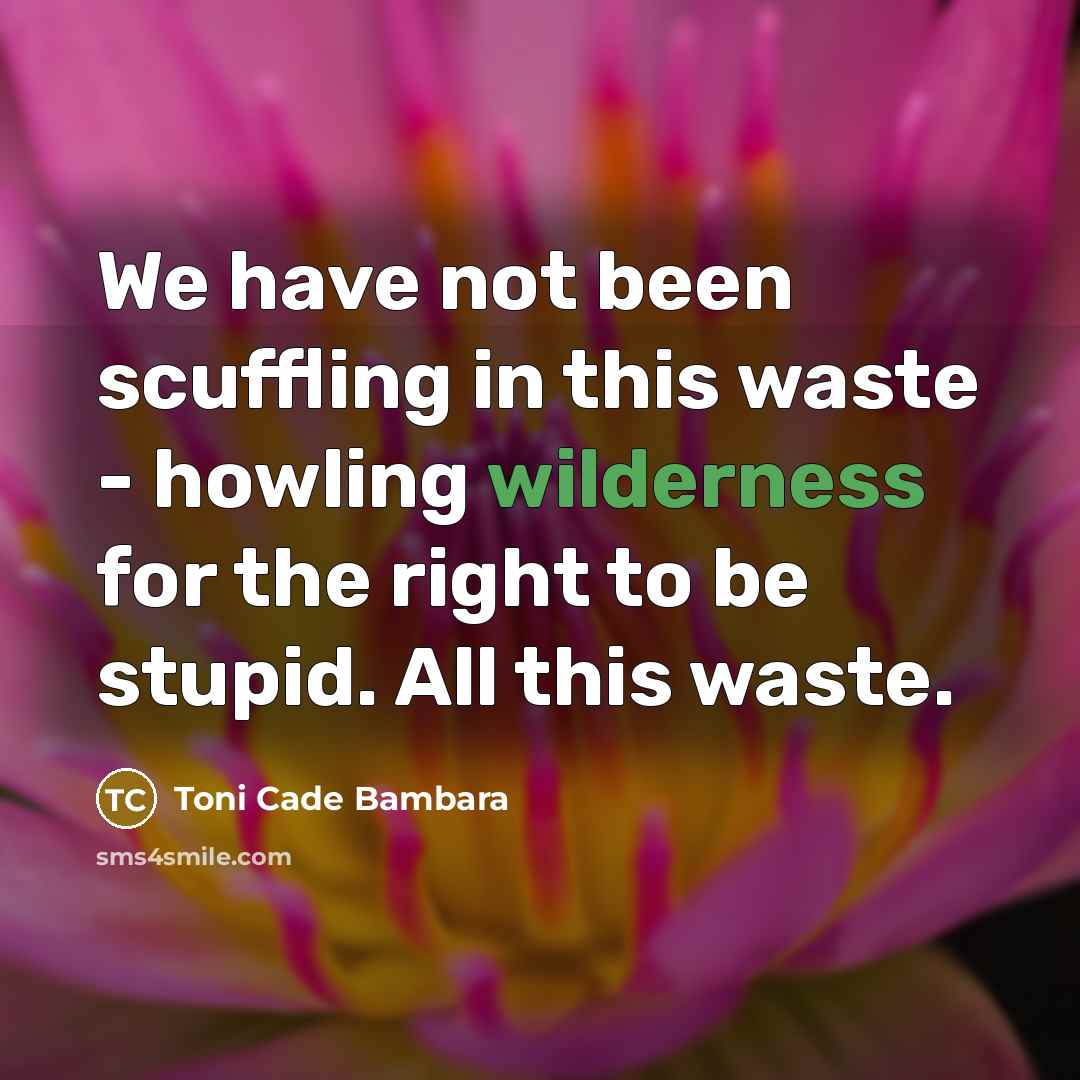 “We have not been scuffling in this waste - howling…” quote by Toni Cade Bambara