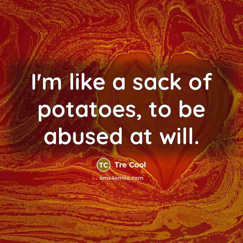 “I'm like a sack of potatoes, to be abused at…” quote by Tre Cool