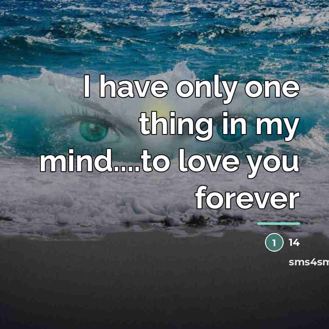 “I have only one thing in my mind....to love you…” quote by 14