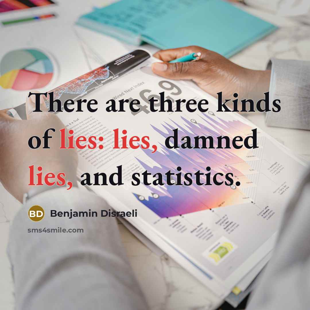 “There are three kinds of lies: lies, damned lies, and…” quote by Benjamin Disraeli