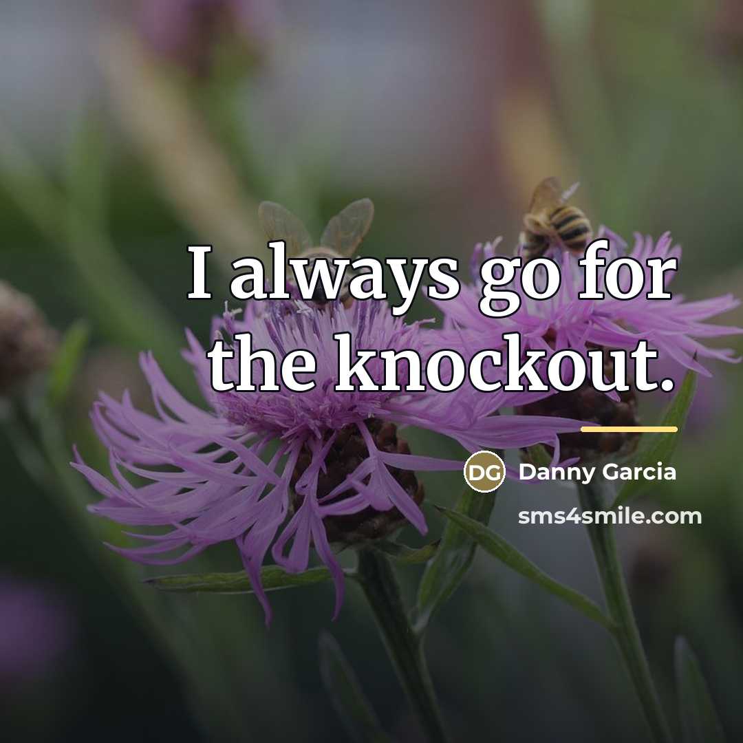 “I always go for the knockout.…” quote by Danny Garcia