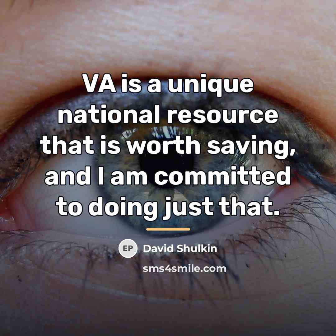 “VA is a unique national resource that is worth saving,…” quote by David Shulkin