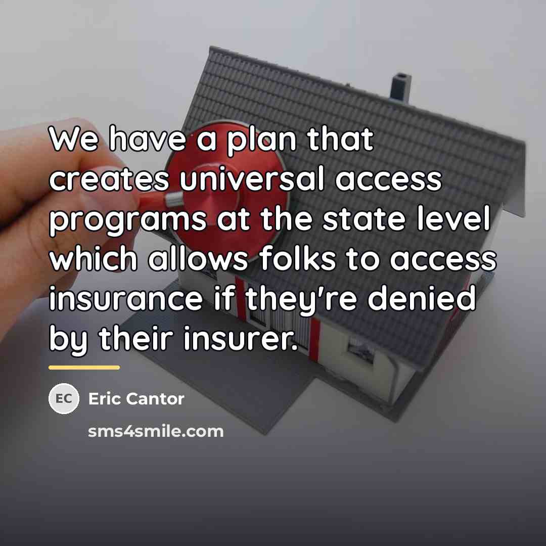 “We have a plan that creates universal access programs at…” quote by Eric Cantor